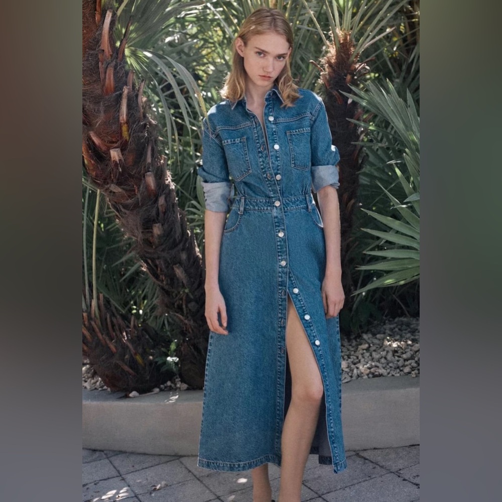 ZARA  NWT  Denim midi Dress - Picture 5 of 13